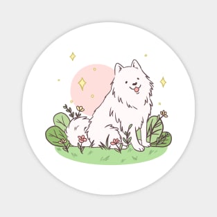 Cute samoyed dog art Magnet